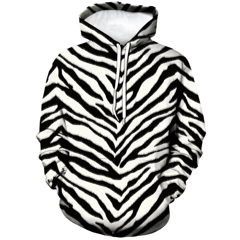 Graphic Hoodie Streetwear - Moda masculina leopardo zebra impressão 3d