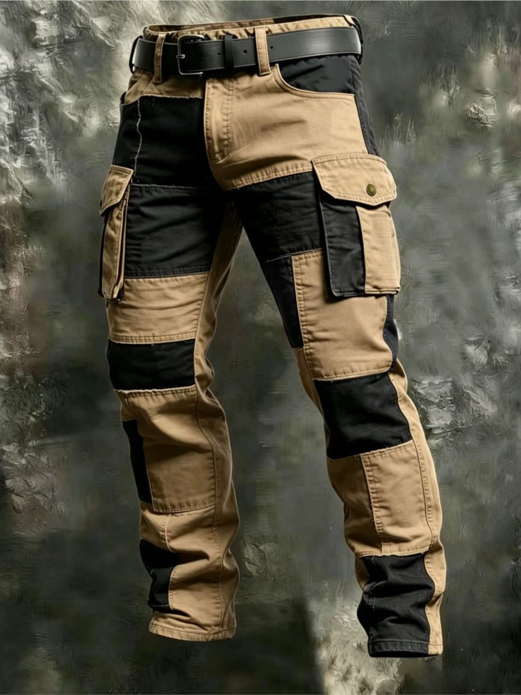 Cargo Pant Wide - Calças Cargo Masculinas de Algodão Cáqui