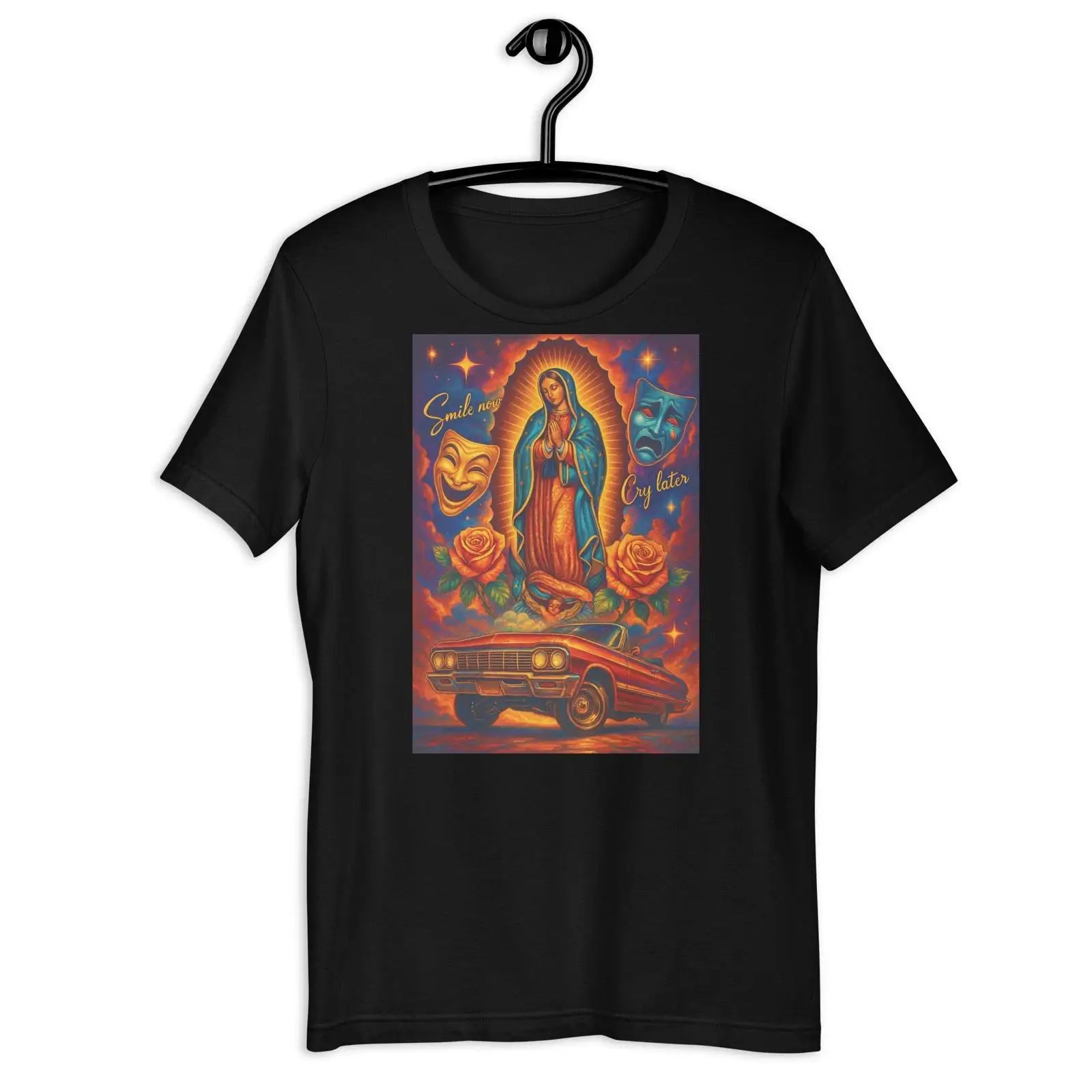 Street Fashion Now - Camiseta Virgin Mary Lowrider Smile Now