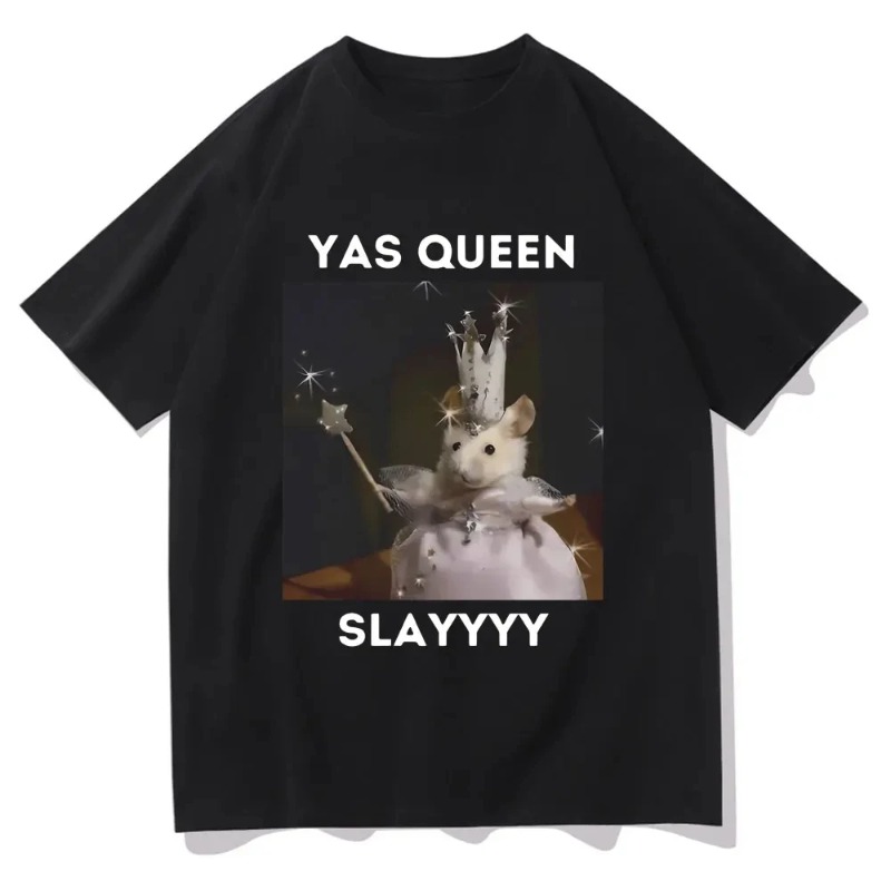 Queen Street Fashion - Camiseta Engraçada Sad Hamster Yas Queen