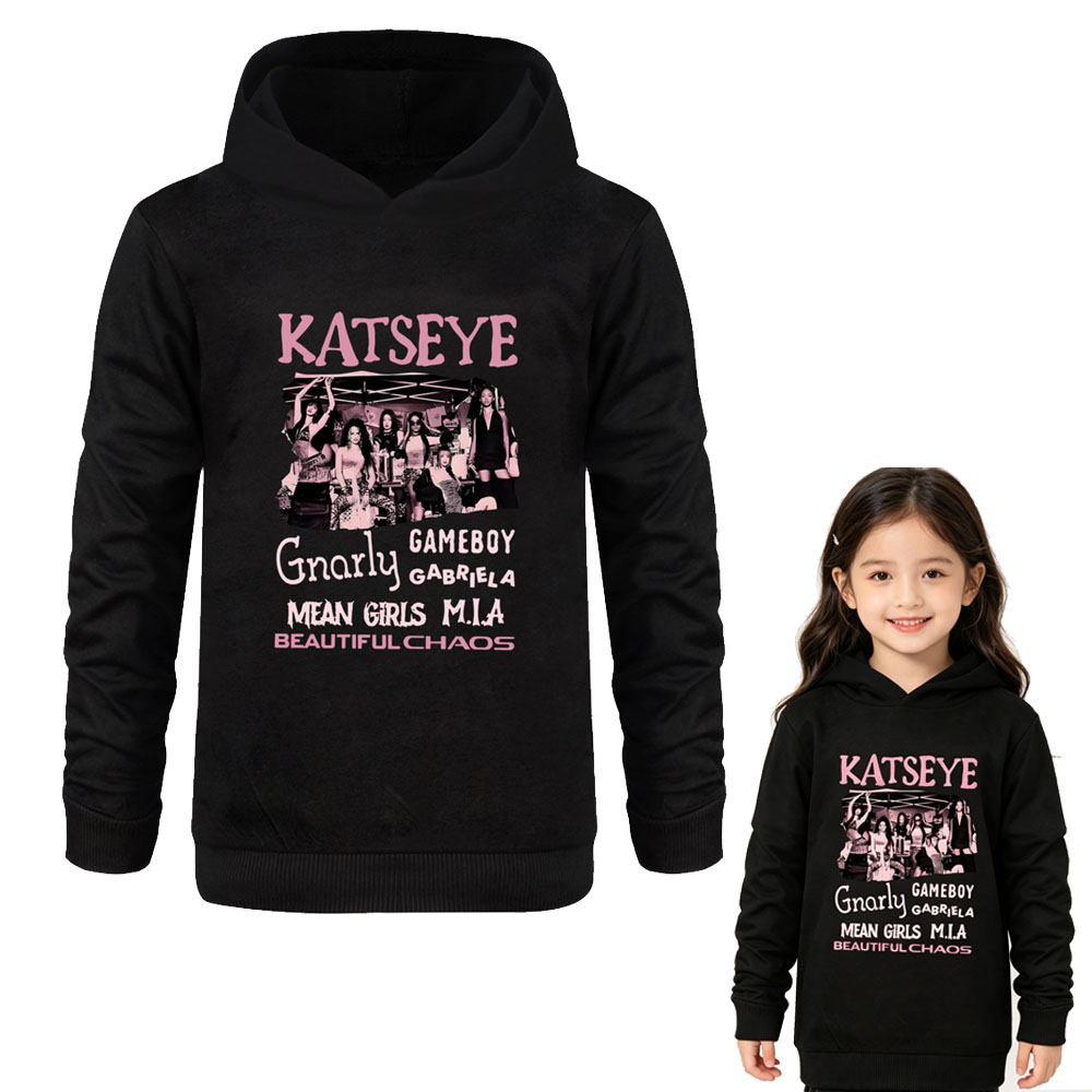 Graphic Hoodie Streetwear - Moletom Infantil KATSEYE para Meninas e