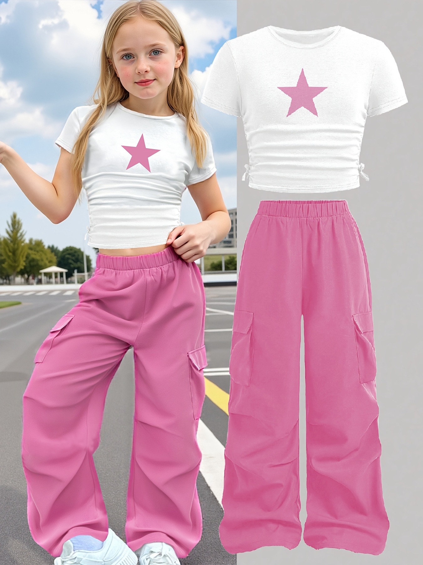 Street Fashion Co - Conjunto de 2 peças para meninas