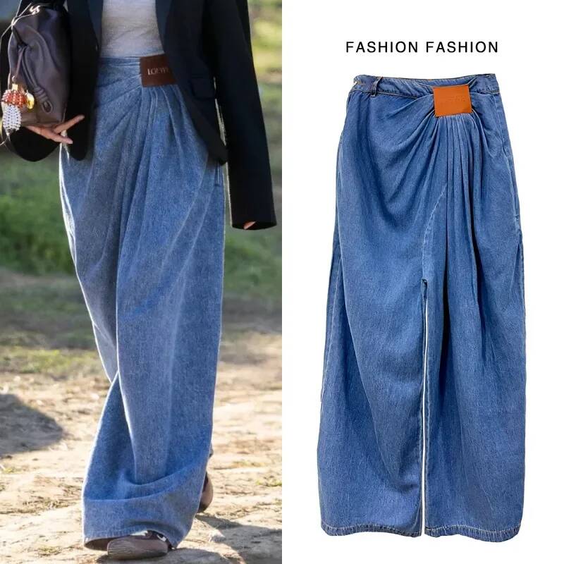 Street Fashion Taiwan - Calça Jeans Feminina Wide Leg 2026