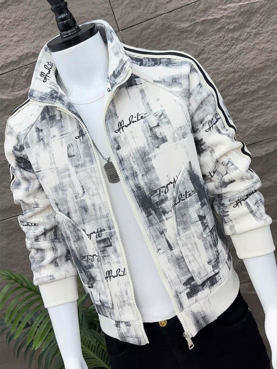 Fashion Street Night - Jaqueta Masculina Acolchoada Baggy com Capuz,