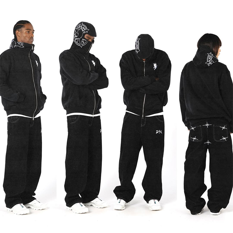 Graphic Hoodie Streetwear - Bordado gráfico streetwear hoodie y2k harajuku