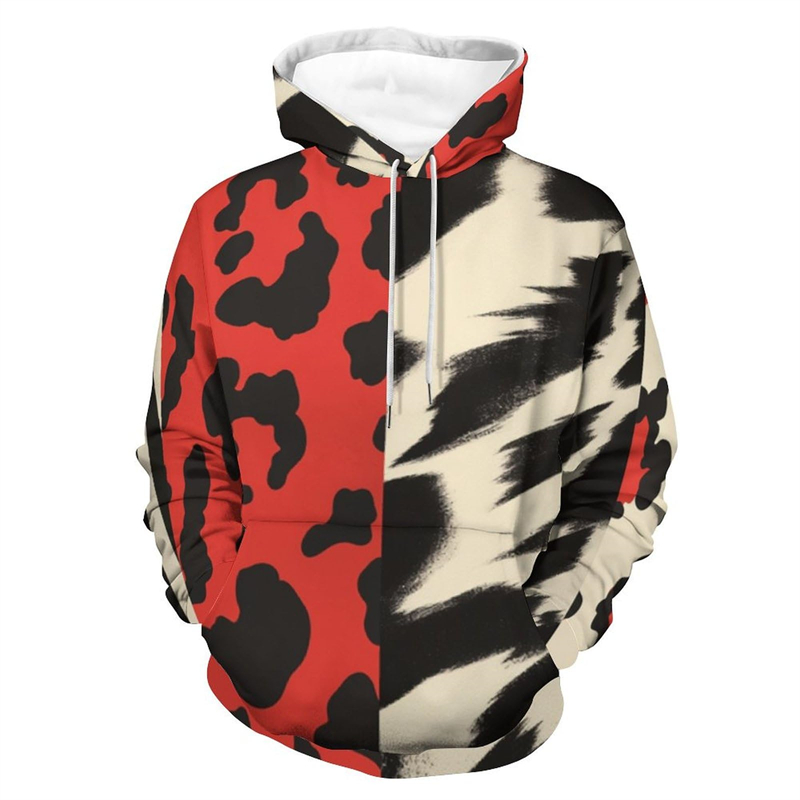 Moda masculina leopardo zebra  - Graphic Hoodie Streetwear avaliação e preço