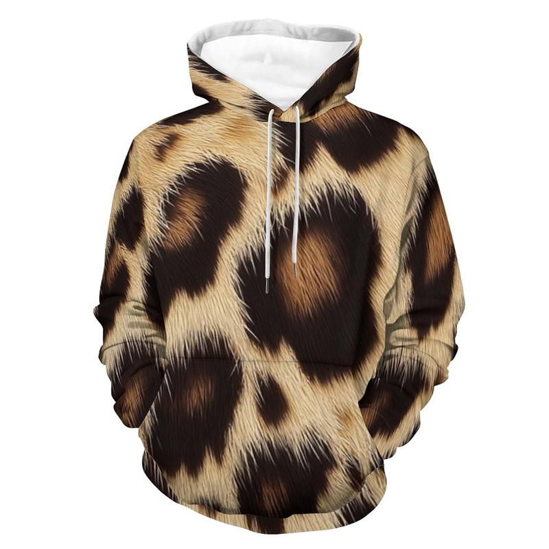 Moda masculina leopardo zebra  - Graphic Hoodie Streetwear avaliação e preço