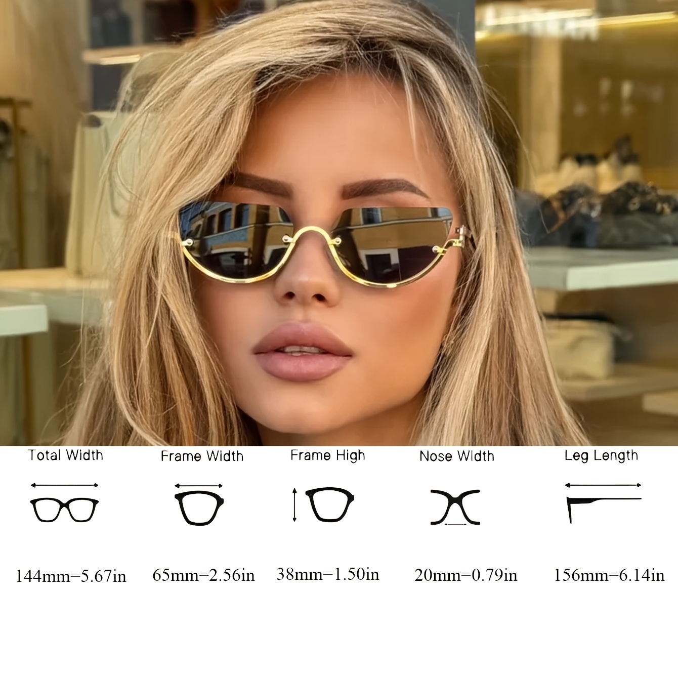 Óculos Retro Cat Eye com Meia  - Street Fashion Week avaliação e preço