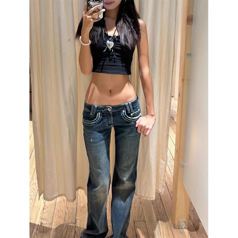 Bootcut jeans feminino y2k mod - Street Fashion Week avaliação e preço