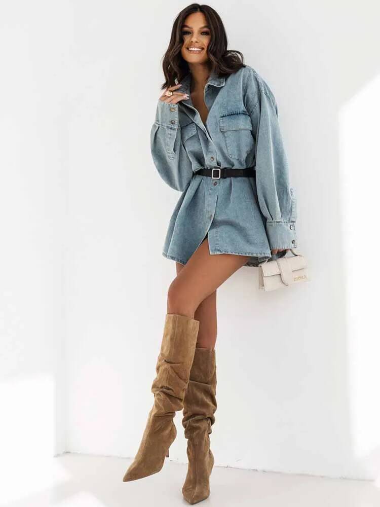 Mulheres denim camisa de grand - Street Fashion Taiwan avaliação e preço