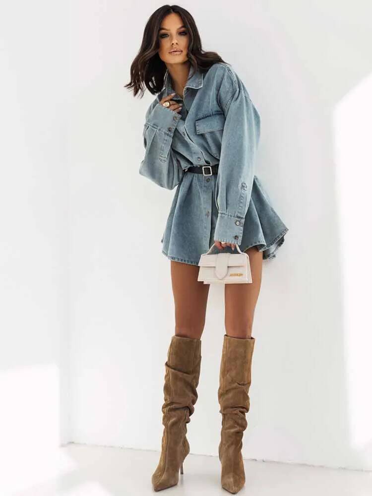 Mulheres denim camisa de grand - Street Fashion Taiwan avaliação e preço