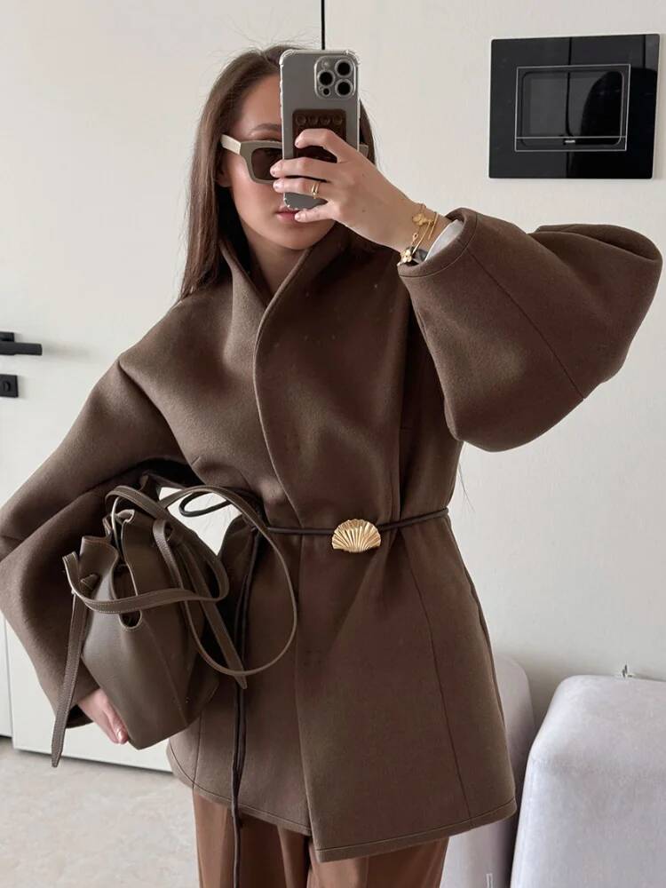 Casaco de lã sólido feminino c - Street Fashion Taiwan avaliação e preço