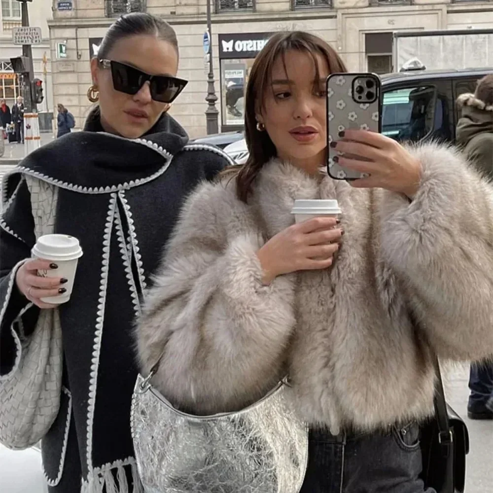 Jaqueta de pele falsa feminina - Street Fashion Week avaliação e preço
