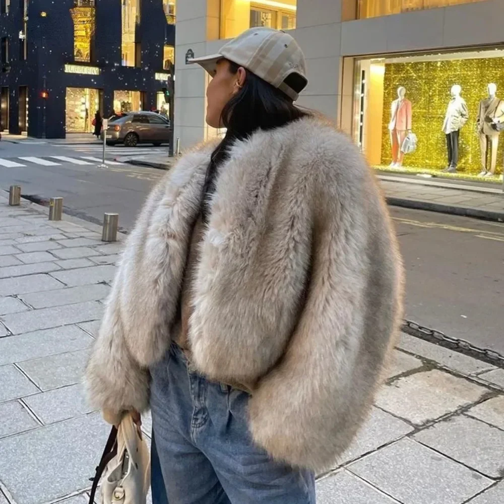 Jaqueta de pele falsa feminina - Street Fashion Week avaliação e preço