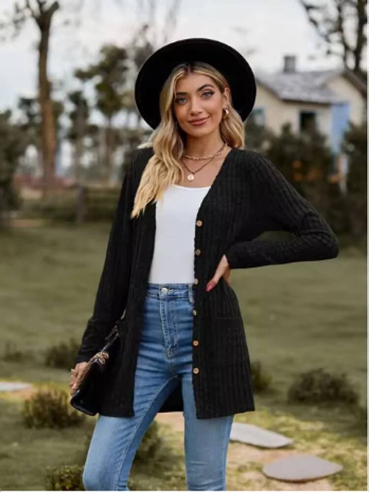 Botão cor sólida manga comprid - Street Fashion Taiwan avaliação e preço