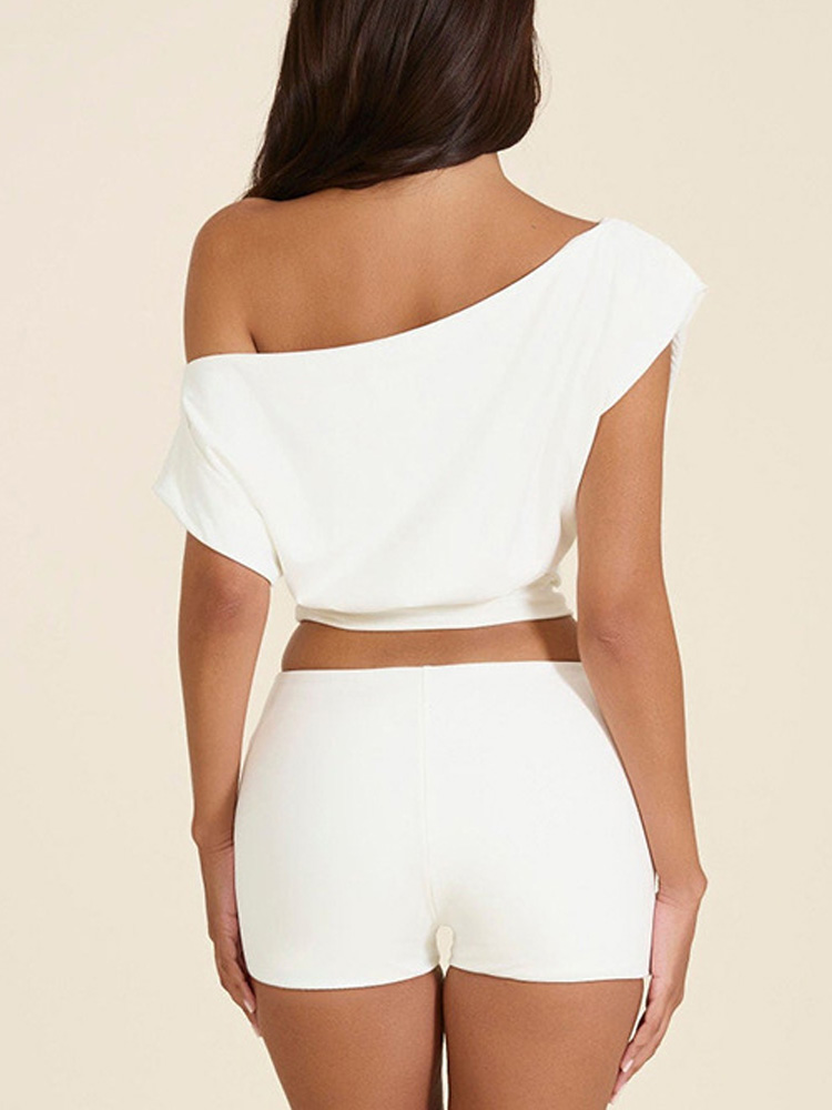 Conjunto de Malha Branco Sexy  - Street Fashion Co avaliação e preço