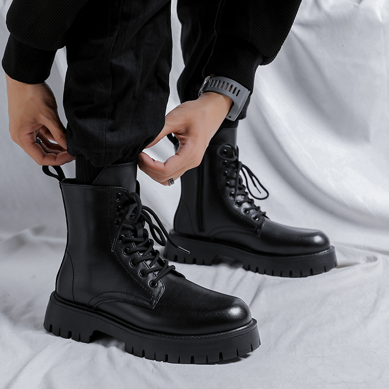 Botas de Couro Genuíno de Luxo - Street Fashion Luxury avaliação e preço