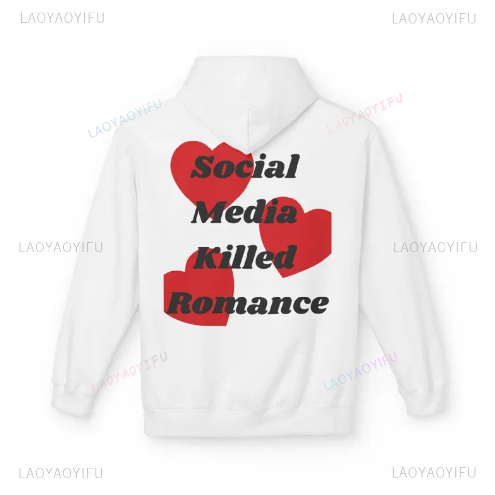 Mídia social matou romance let - Graphic Hoodie Streetwear avaliação e preço
