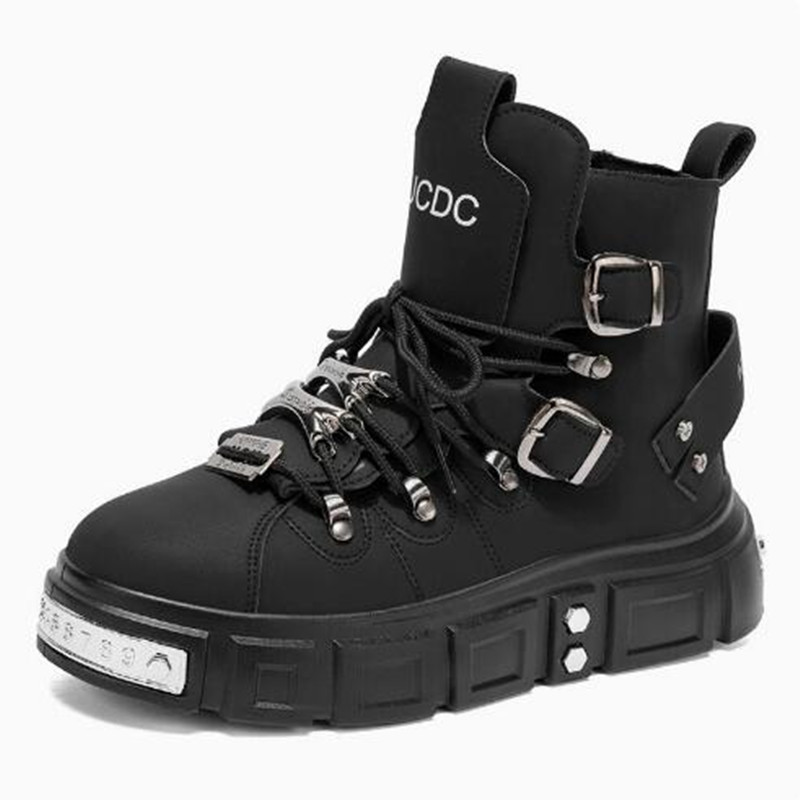 Tênis de cano alto preto com r - Street Fashion Luxury avaliação e preço